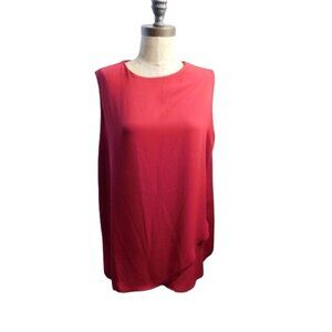 Chico's Size L Large Red Petal Bottom Sleeveless Blouse Top